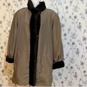 Elegant Brown Reversible Women's Coat